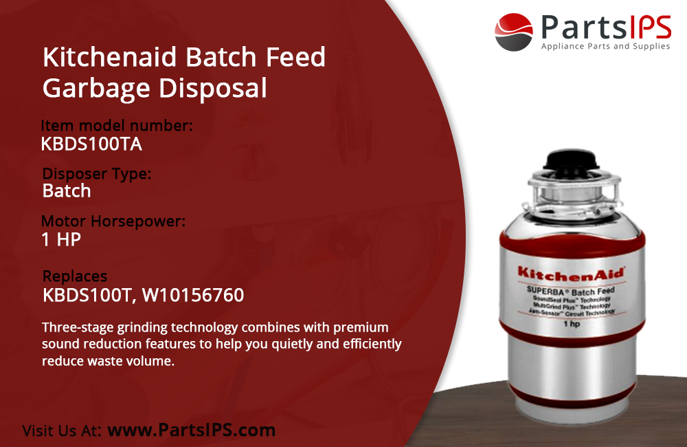 Kitchenaid Batch Feed Garbage Disposal KBDS100TA